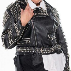 PLUS AZALEA WANG SO STUDDED MOTO JACKET